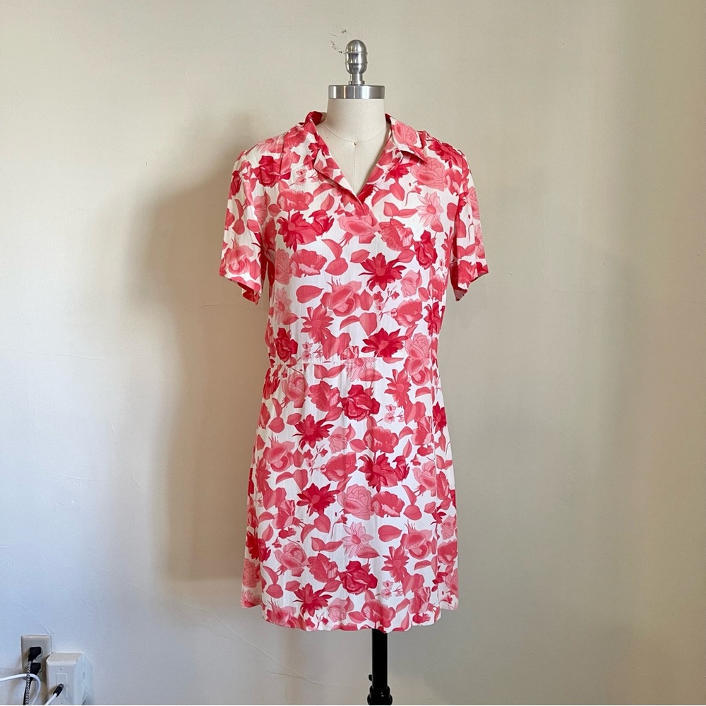 Vintage 90s French Connection Pink Floral Dress